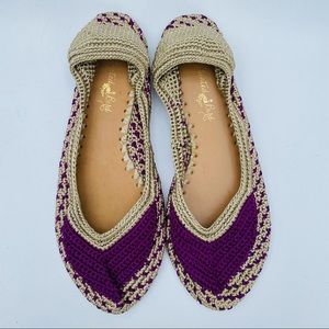 Painted Bird Hand Crochet Slippers, NWOT